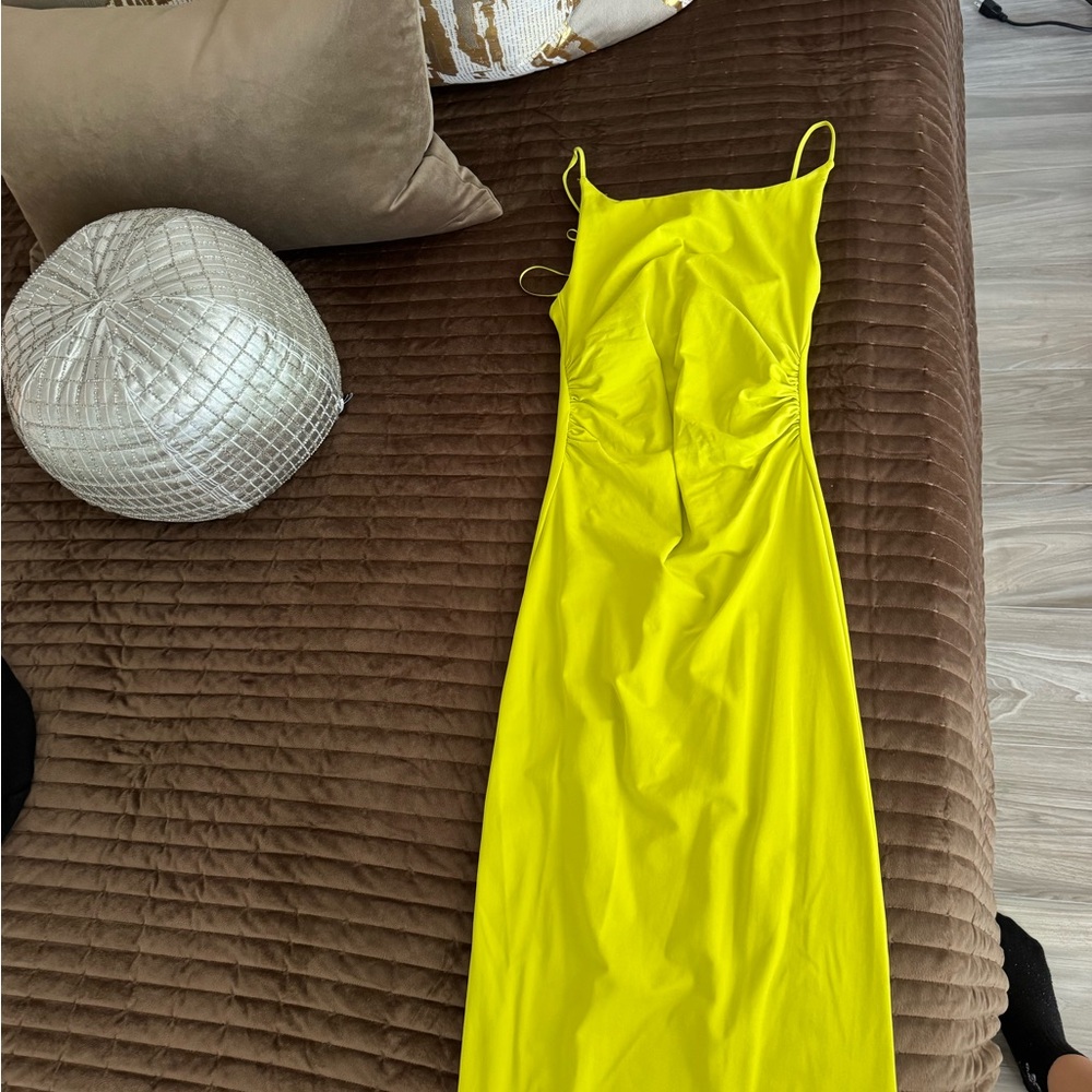 NWT Zara Yellow Spaghetti Strap Dress